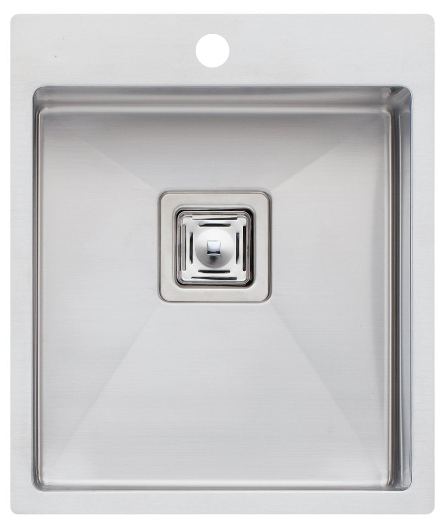 Oliveri Professional Series 430mm Single Bowl Topmount Sink - Brushed Stainless Steel, Bowl Protector - PR1131