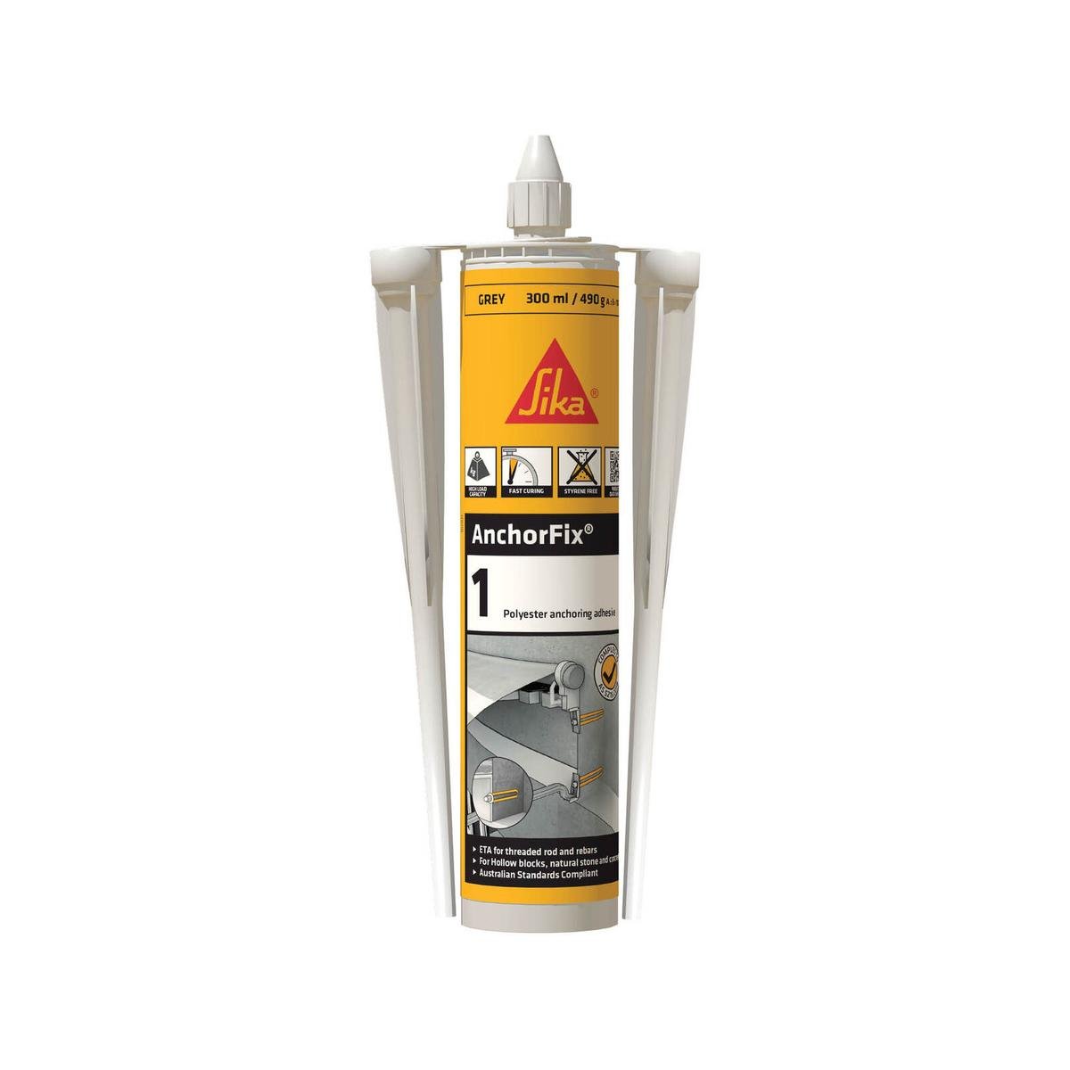 Sika 300ml Grey Anchorfix 1 Adhesive - Epoxy - High Load Capacity - SuperSaverAU - view 1