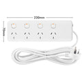Arlec 4 Outlet Individually Switched Powerboard 1.8m 2400W White