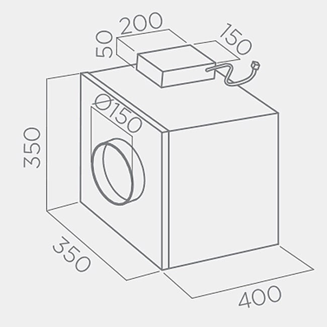 Elica GME external motor for Pandora or Adagio downdrafts - internal positioning - GME88