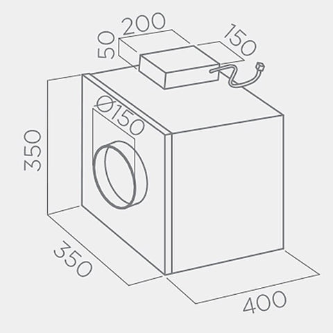 Elica GME external motor for Pandora or Adagio downdrafts - internal positioning - GME88