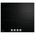 Haier electric ceramic cooktop - 4 radiant zones, dial controls, spill detection, black glass - HCE604DB3