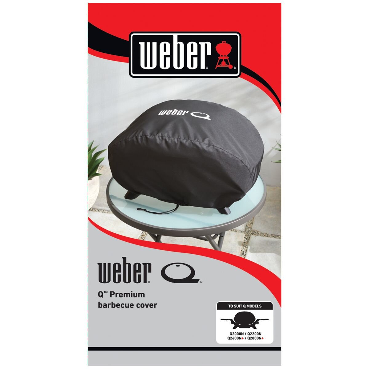 Weber Q Premium BBQ Cover - 100% Polyester, Black, For Q2000N, Q2200N, Q2600N+ and Q2800N+ - 3400143
