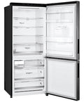 LG 420L Bottom Mount Non-Plumbed Fridge - Matte Black, Water Dispenser, Door Cooling - GB-W455MBL