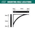 Carinya Arch Stayed Bracket - 250 x 200mm - Powder Coated Steel - Black - SuperSaverAU - view 5
