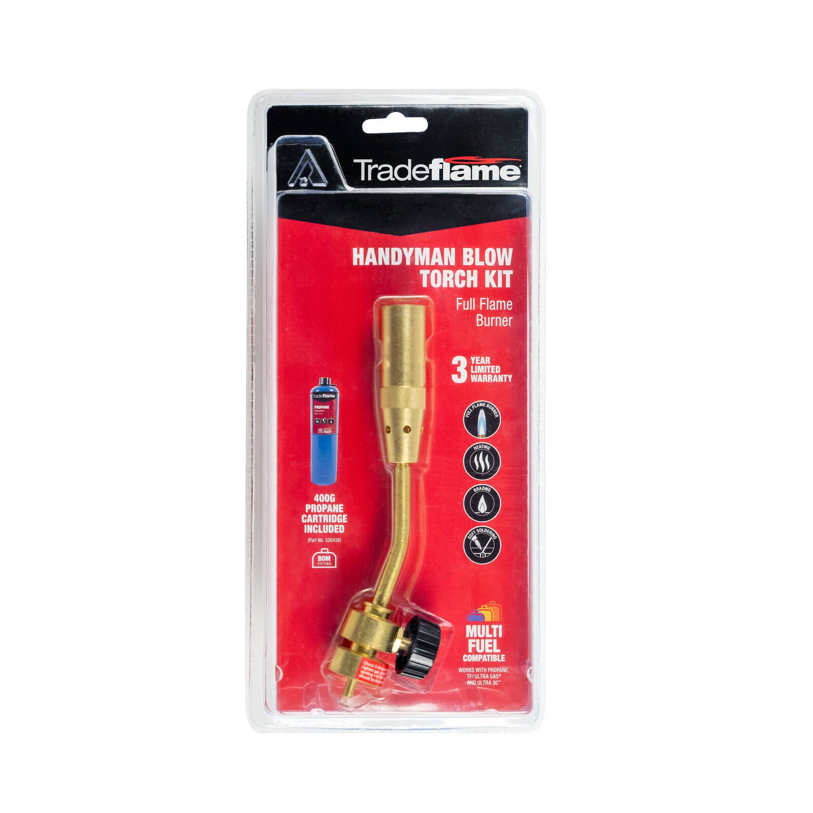 Tradeflame Handyman Blow Torch Kit with 400g Propane and Cyclone Flame
