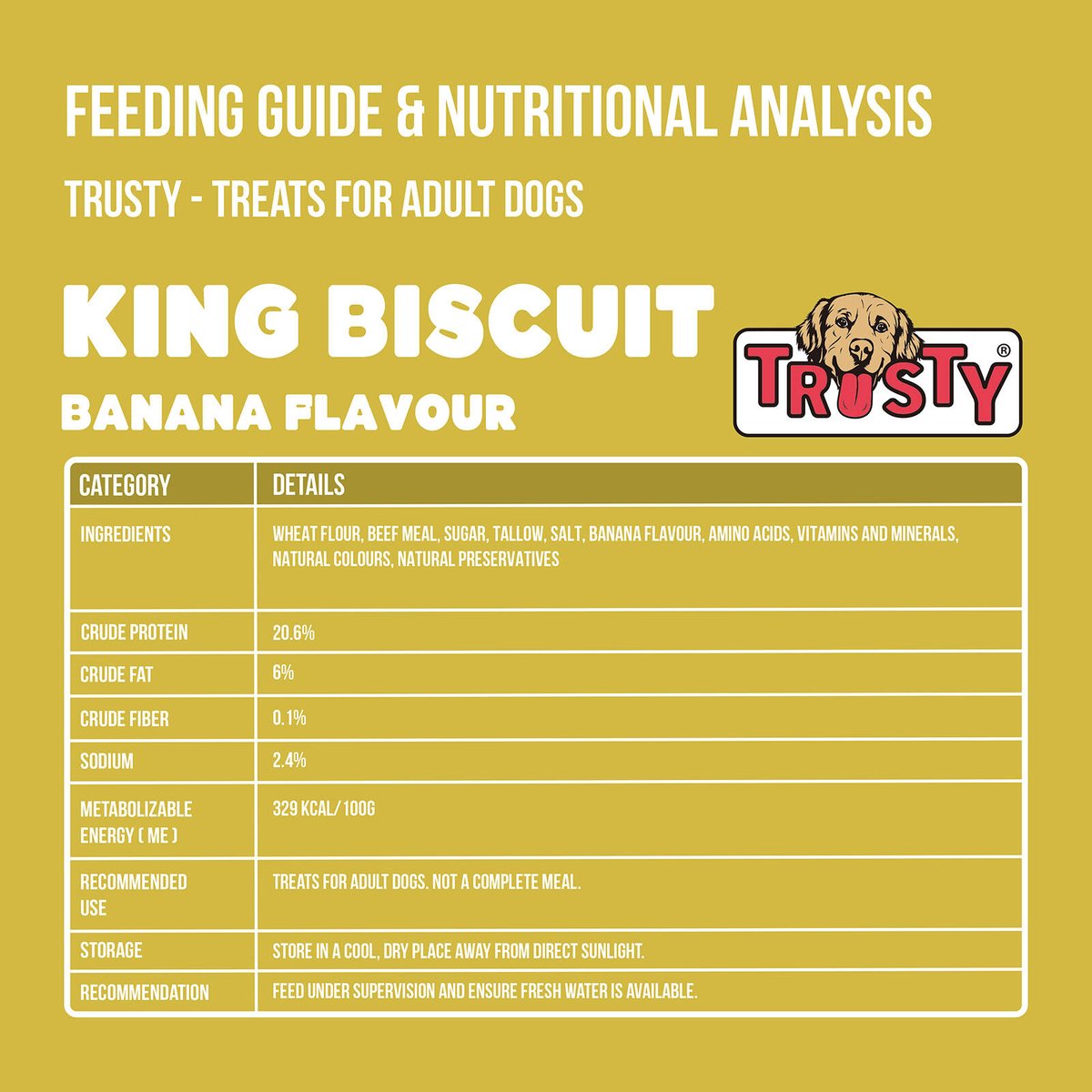 Trusty 1 Piece Banana Flavour King Biscuit Dog Treats - 200mm x 90mm - Dental Care - SuperSaverAU - view 4