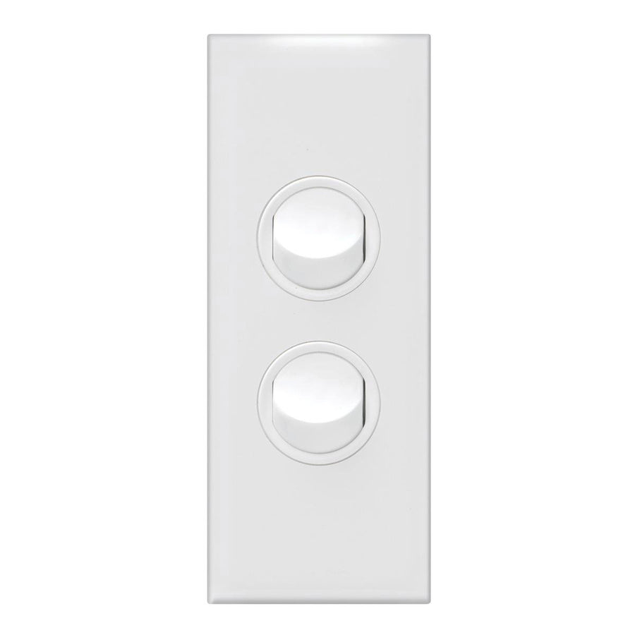 HPM Vivo Architrave Switch 2 Gang - Plastic - 10AX - Easy Installation - SuperSaverAU - view 1