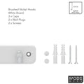 Mode Key Rack - 4 Brushed Nickel Hooks - White Board - Durable Design - SuperSaverAU - view 4