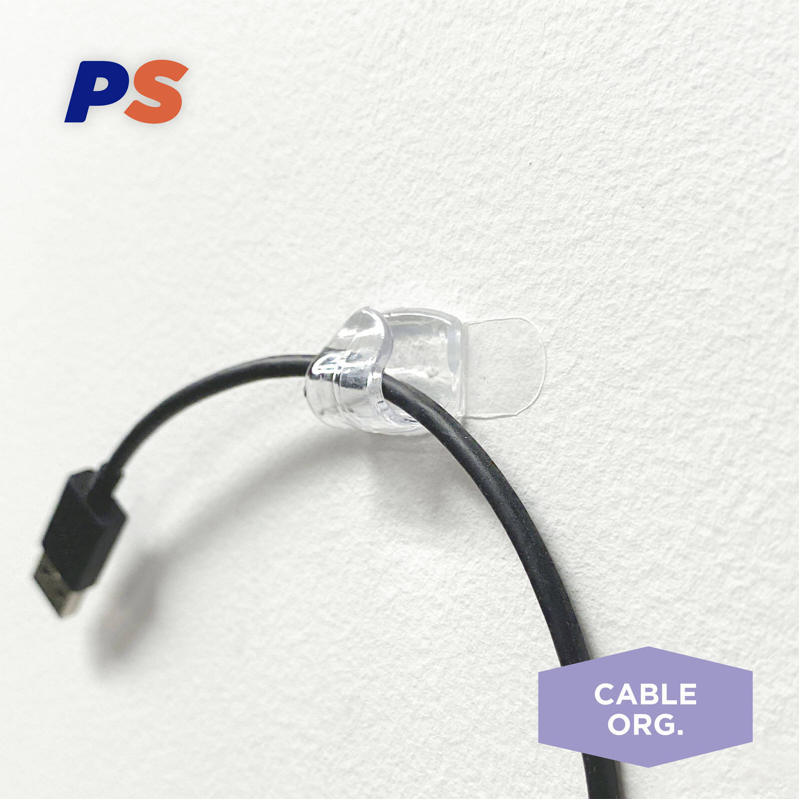 Permastik Clear Cord Clips 12 Pack - Self Adhesive Indoor Cable Clips