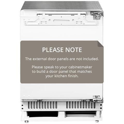 Artusi 135L fully integrated bar fridge - Frost free, Hettich hinges, 2 crispers - AINT119-NF2