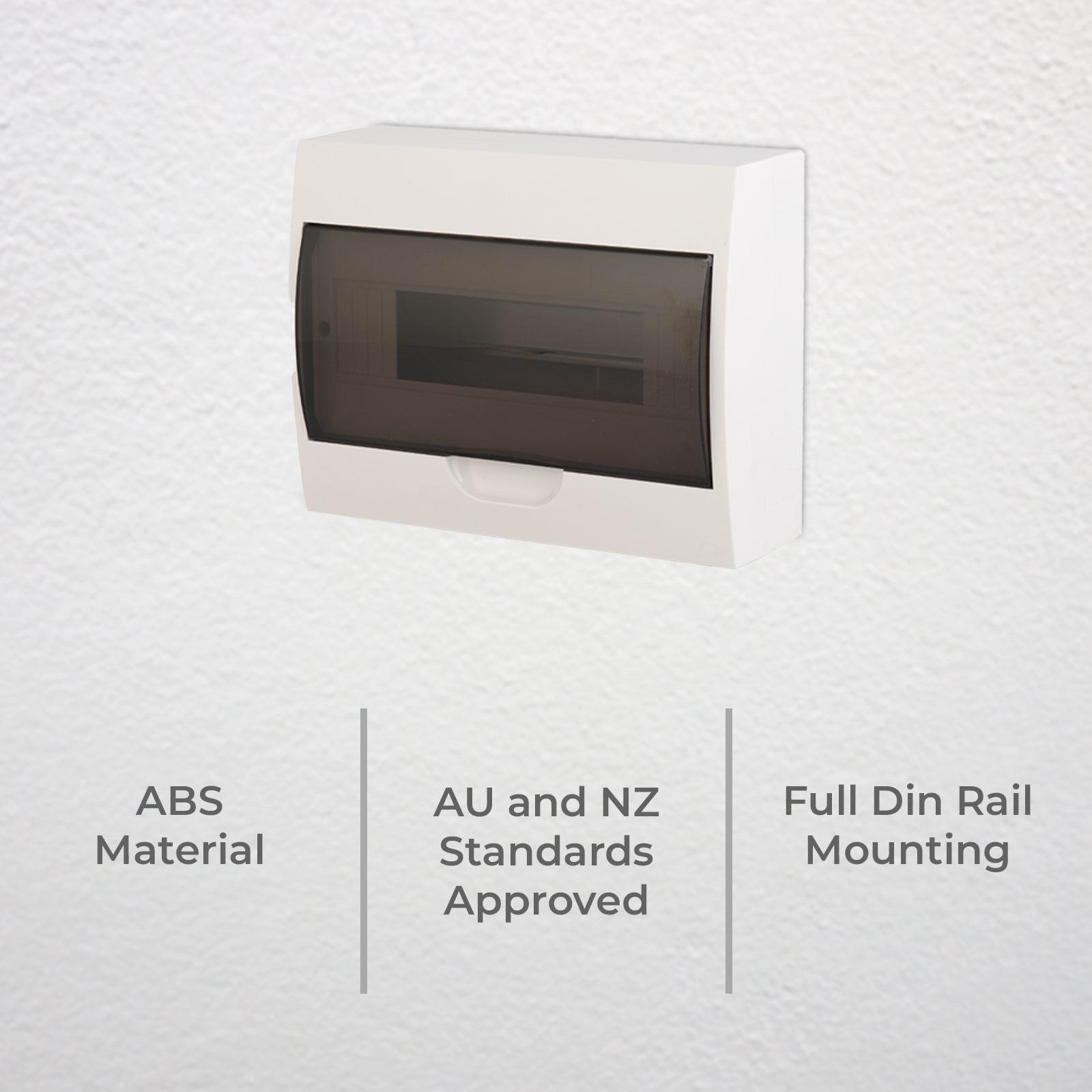 DETA 12 Module Surface Mounted Switchboard White ABS