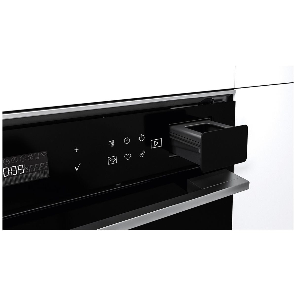Whirlpool 60cm Pyrolytic Oven with SteamSense - 73L Gross, 6th Sense, Ready2Cook, Black - W7OSPBLAUS