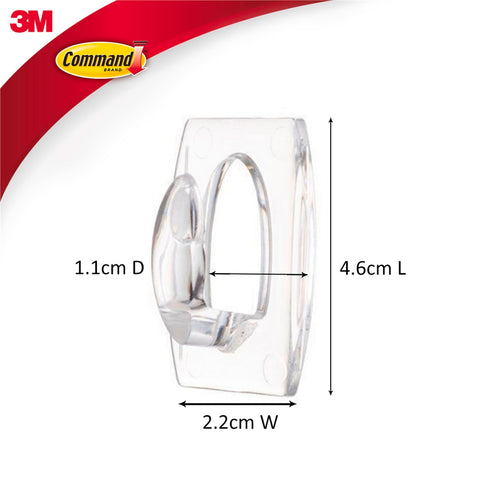Command Mini Clear Adhesive Hooks - 6 Pack