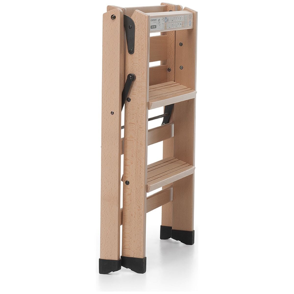 Foppapedretti Tialzo Step Ladder - Natural Solid Beechwood - 150kg Maximum Load - F9900348103