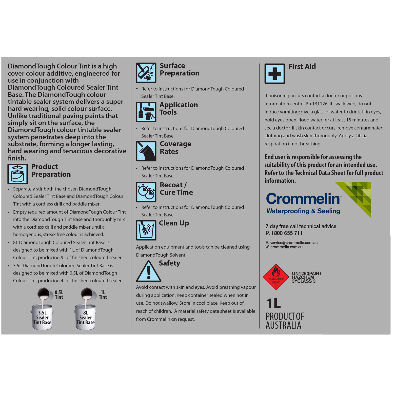 Crommelin DiamondTough Colour Tint 1L Warm Sand Solvent Based