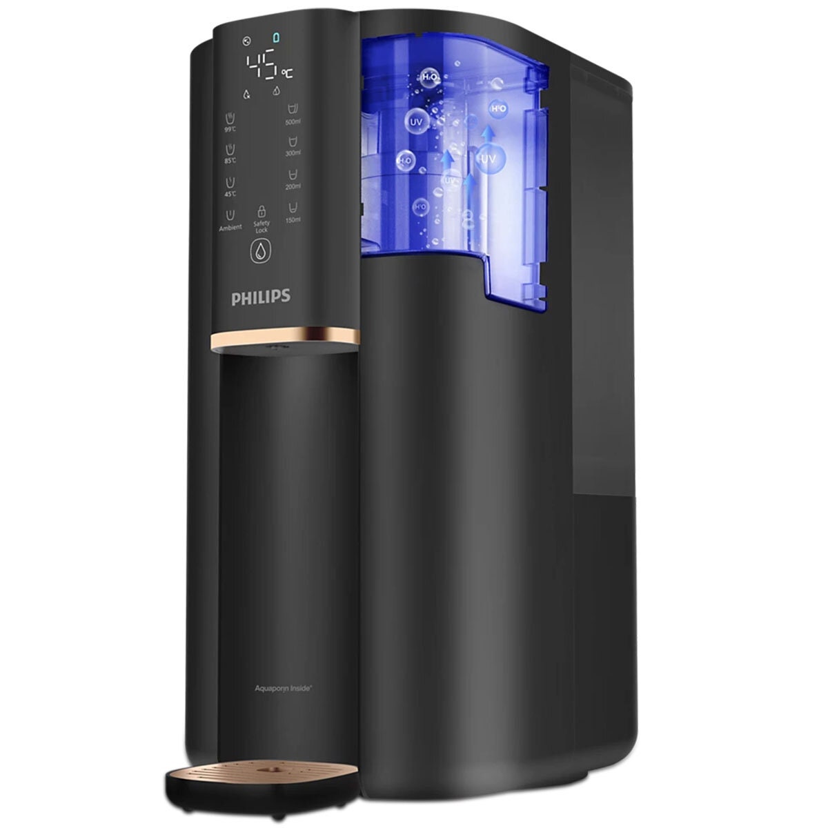 Philips RO Water Station with Aquaporin Inside - Instant Hot Water, UV-C LED, Black - ADD6901HBK01