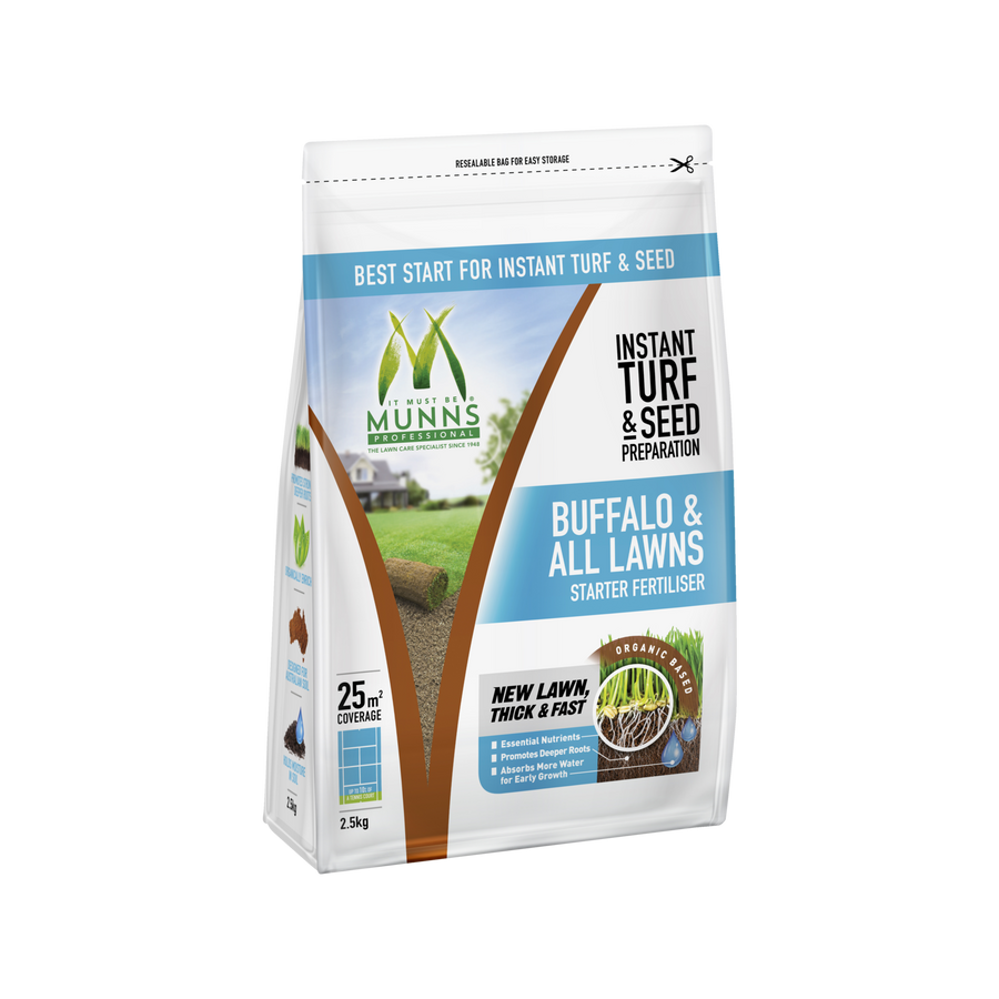 Munns Professional 2.5kg Instant Turf and Seed Starter Granular Fertiliser