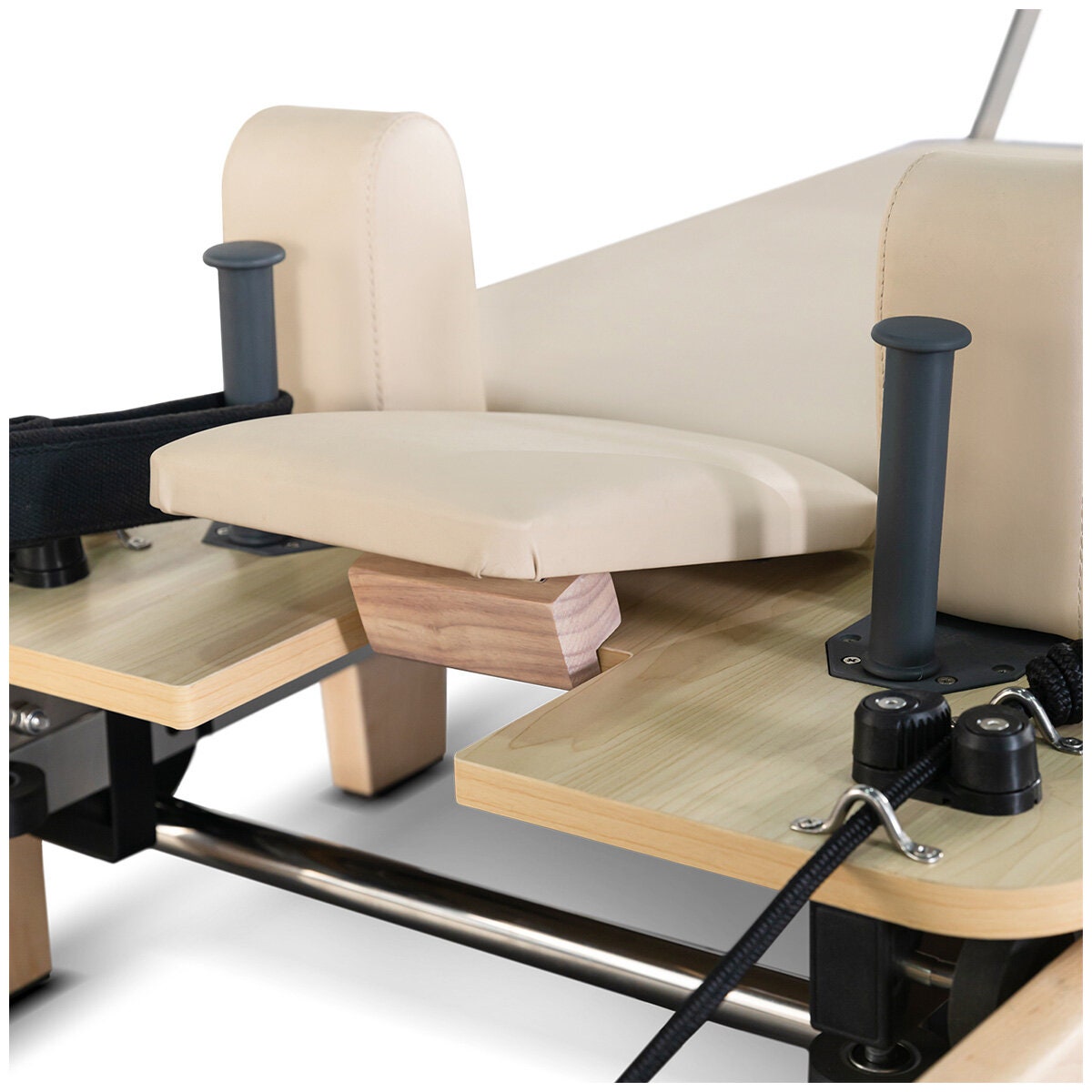 Lifespan Fitness Contour 2 folding wood Pilates reformer set - wooden frame - beige accents - LFRF-CONTFLD2B