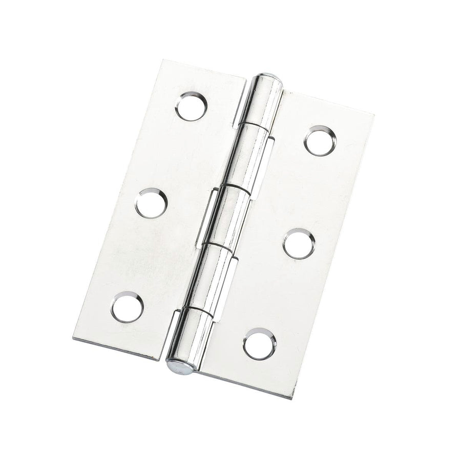 Lane Butt Hinge 70mm Polished Chrome 20 Pack Fixed Pin Security - SuperSaverAU - view 1
