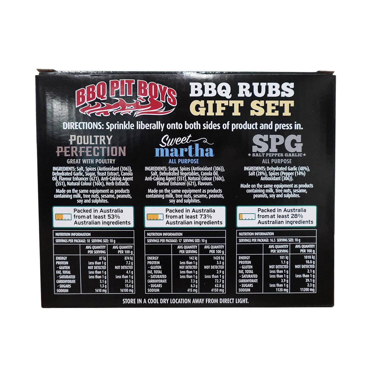 BBQ Pit Boys 3 Pack Gift Set - SPG, Poultry Perfection, Sweet Martha - 175mm x 135mm x 60mm - SuperSaverAU - view 2