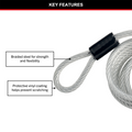 Master Lock 6mm x 1.8m Looped Self-Coiling Cable, Vinyl-Coated Braided Steel