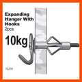 Everhang Expanding Stud Wall Picture Hook 10kg Zinc Plated - 2 Pack
