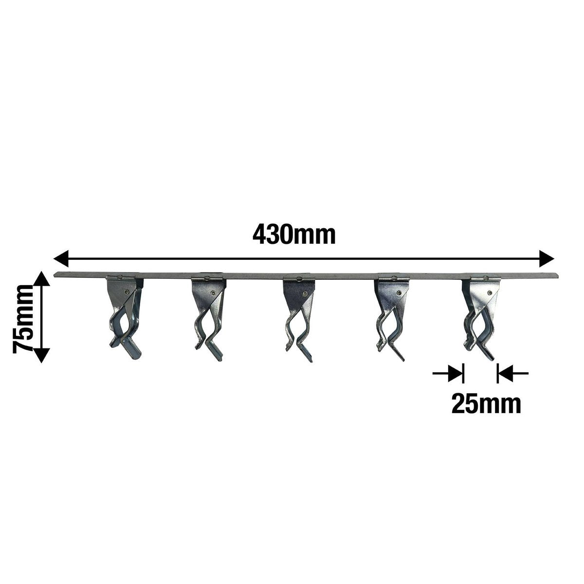 Everhang 425mm 5 Sliding Bars Broom Holder - Silver - Steel - SuperSaverAU - view 2