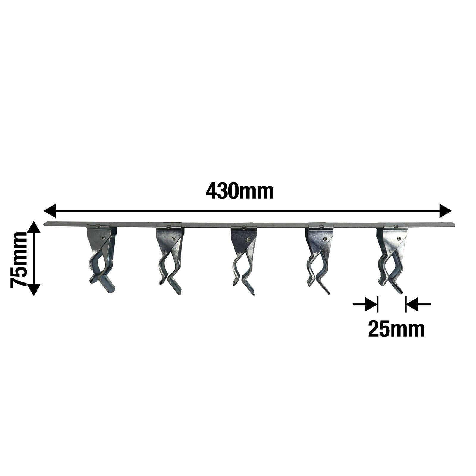 Everhang 425mm 5-Bar Broom Holder Zinc Plated Steel