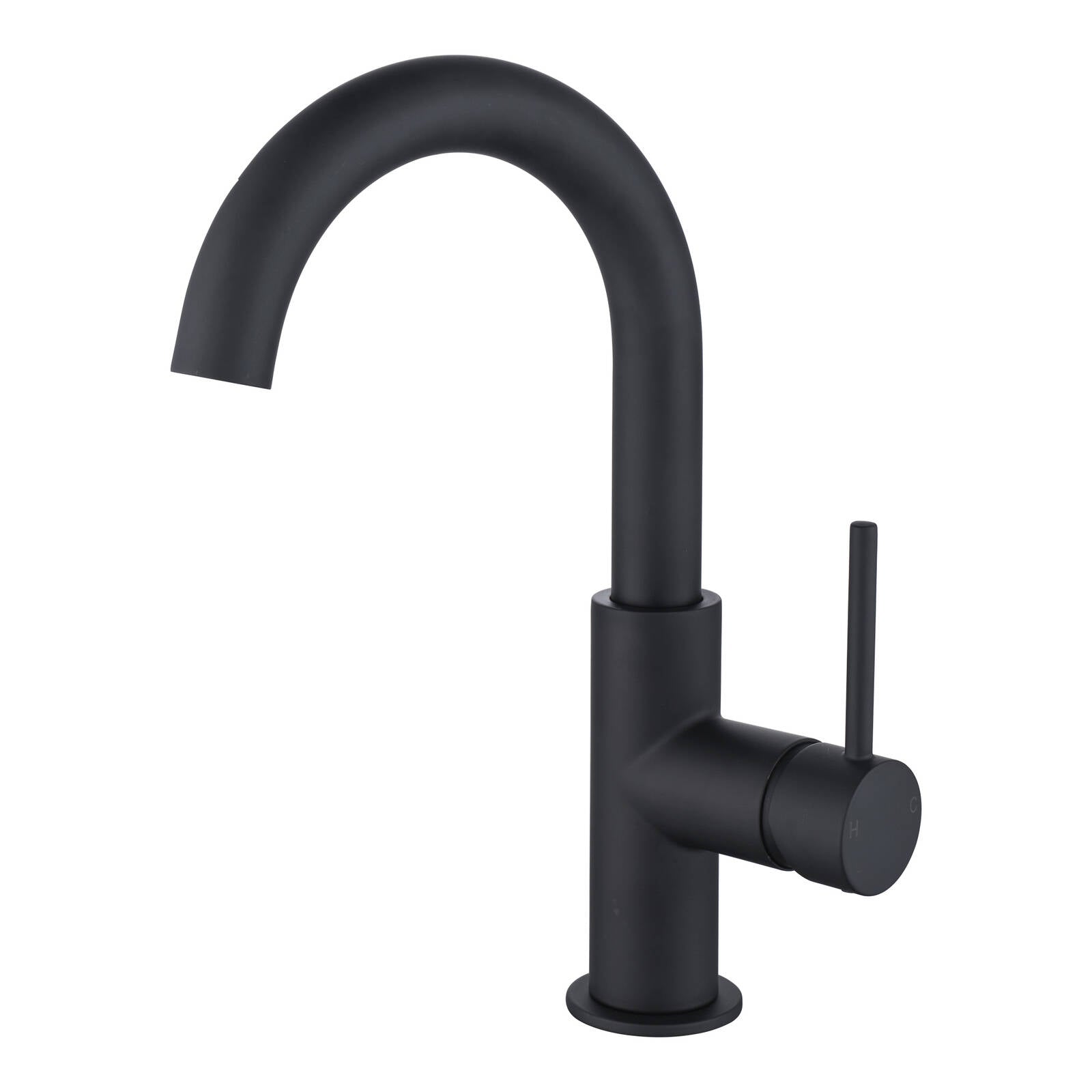 Mondella Resonance 25mm Matte Black Swivel Basin Mixer 6L/min WELS 5 Star
