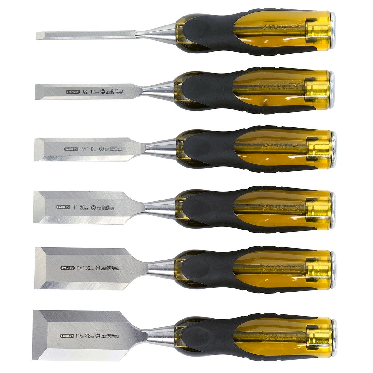 Stanley Fatmax 6 Piece Chisel Set - 310mm x 60mm x 340mm - Silver Metallic - SuperSaverAU - view 1