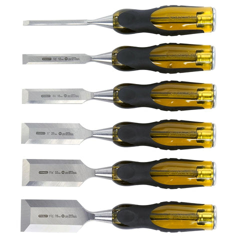 Stanley Fatmax 6 Piece Chisel Set - 310mm x 60mm x 340mm - Silver Metallic - SuperSaverAU - view 1