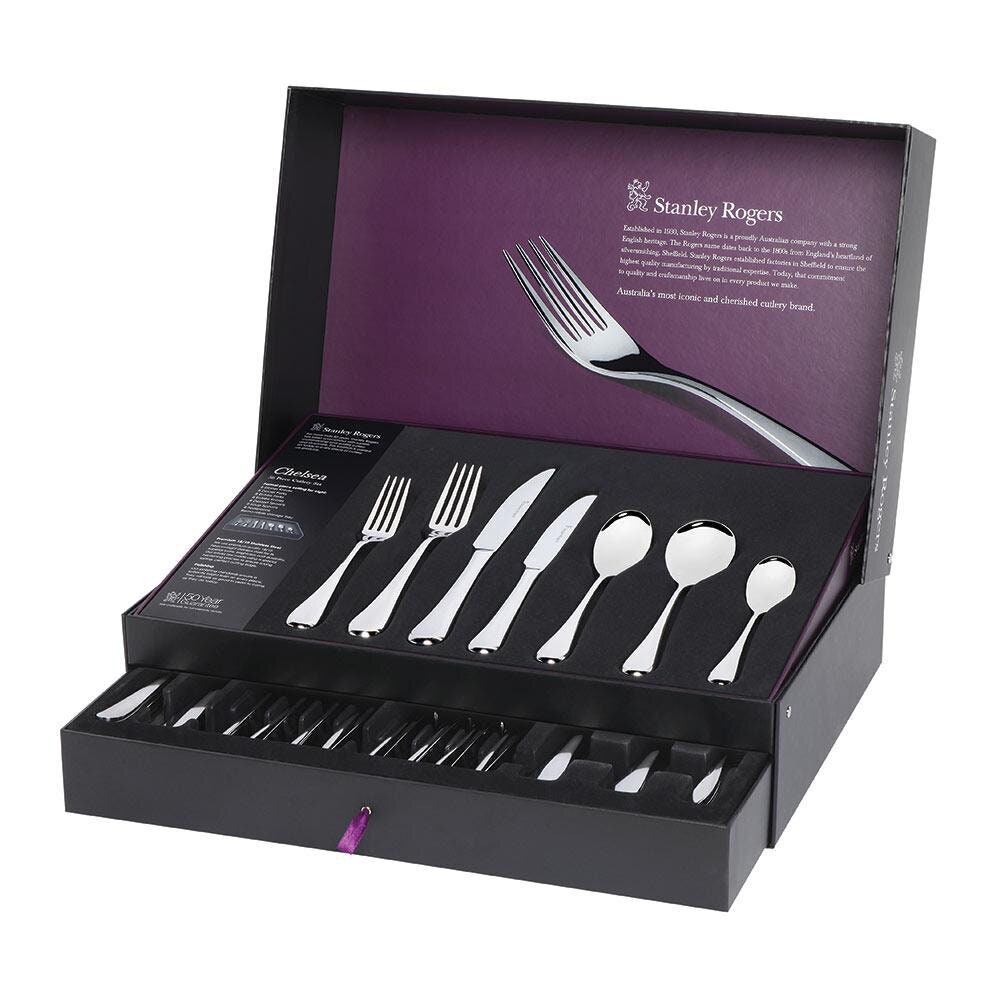 Stanley Rogers Chelsea 56 piece cutlery set - mirror finish, formal setting for eight - 50424