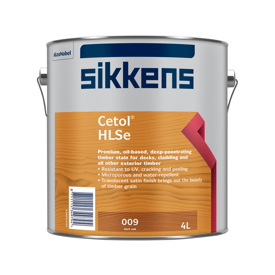 Sikkens Cetol HLSe 4L Dark Oak Oil Based Exterior Timber Finish Satin UV Resistant