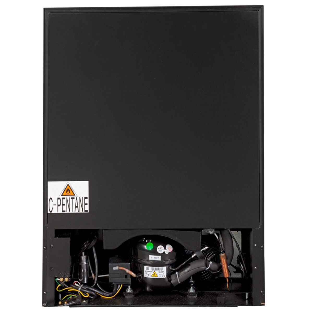Artusi 36 bottle dual zone wine fridge - matte black, side by side doors, touch controls - AWC36BV