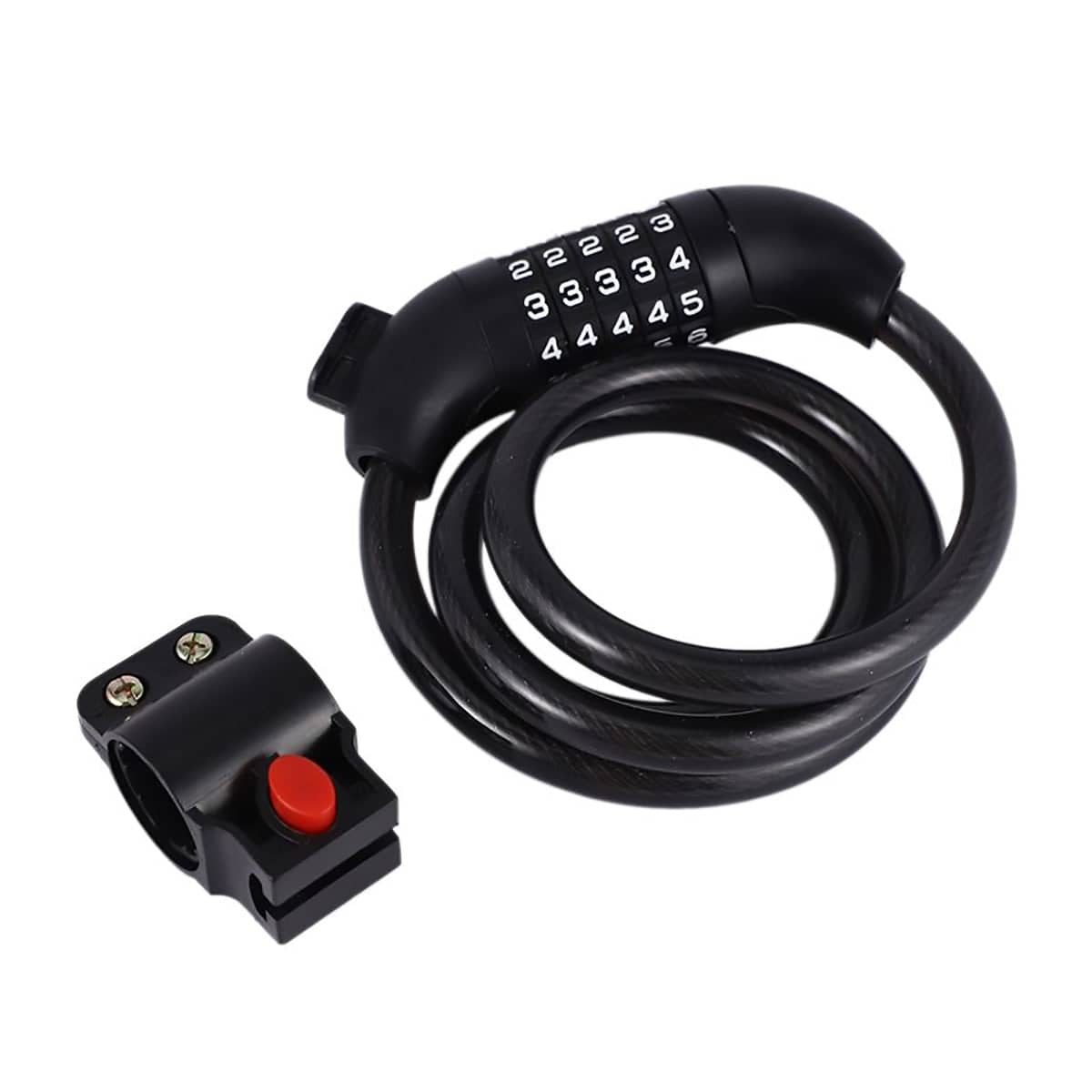 5 Digit Combination Bike Cable Lock 1.2 m x 12 mm with Mount Bracket - view 2