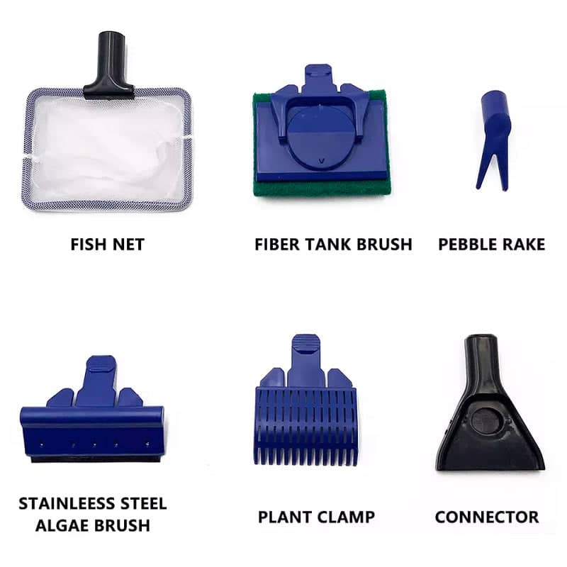 5-In-1 Aquarium Cleaning Tool with Gravel Cleaner, Net and Scrubber - view 3