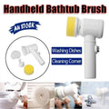 5-In-1 Electric Handheld Cleaning Brush for Bathroom, Kitchen and Tiles - White