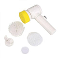 5-In-1 Electric Handheld Cleaning Brush for Bathroom, Kitchen and Tiles - White - view 2