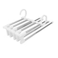 5-In-1 Stainless Steel Pants Rack Hanger Telescopic Wardrobe Shelf - White, Single