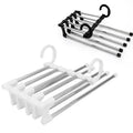 5-In-1 Stainless Steel Pants Rack Hanger Telescopic Wardrobe Shelf - White, Single - view 3