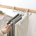 5-In-1 Stainless Steel Pants Rack Hanger Telescopic Wardrobe Shelf - White, Single - view 5