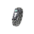5-In-1 Survival Paracord Bracelet with Whistle, Compass and Fire Starter - Green and White
