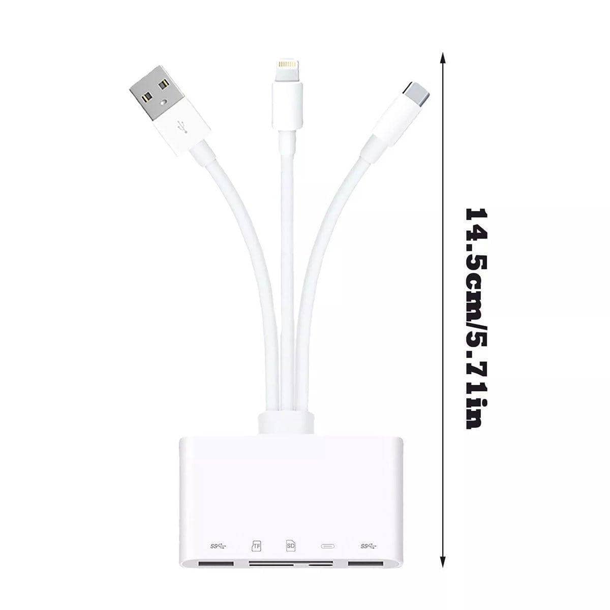 5-In-1 USB Card Reader Adapter for SD, Micro SD and TF Memory Cards, Fast Data Transfer - view 3