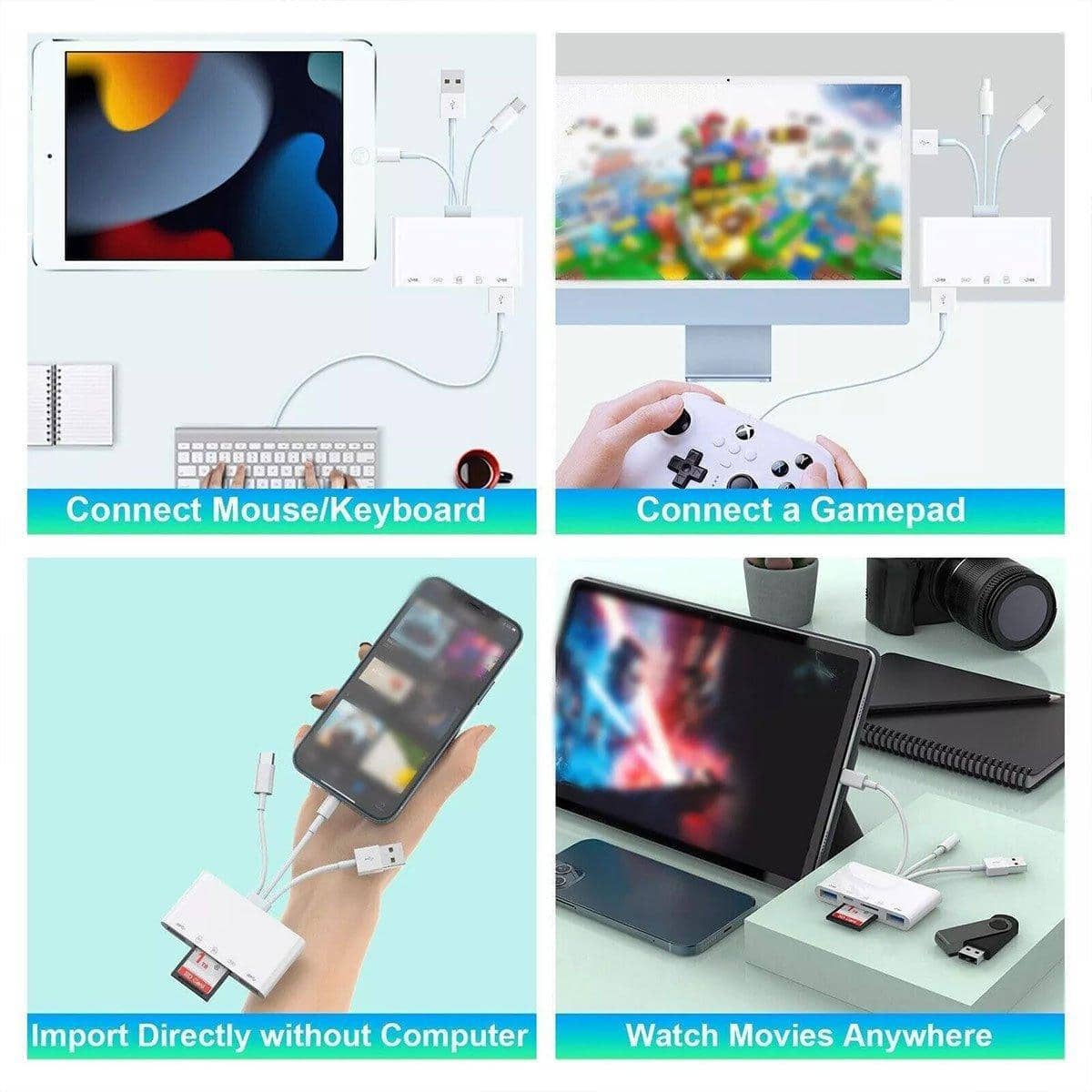 5-In-1 USB Card Reader Adapter for SD, Micro SD and TF Memory Cards, Fast Data Transfer - view 4