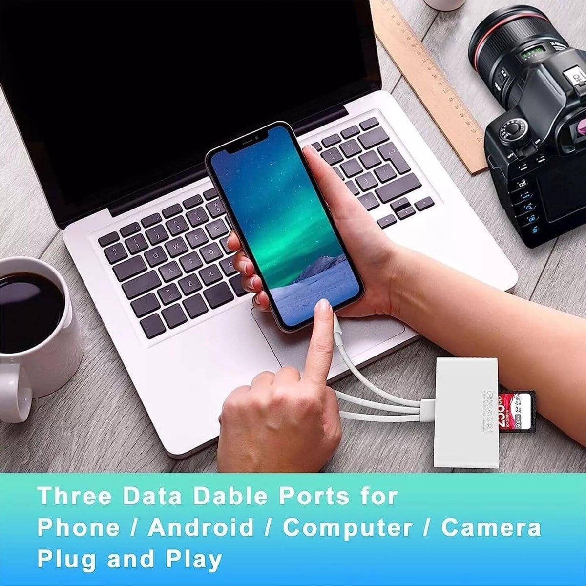 5-In-1 USB Card Reader Adapter for SD, Micro SD and TF Memory Cards, Fast Data Transfer - view 5