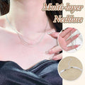 5 Layered Silver Chain Necklace, Stylish Collarbone Choker for Women