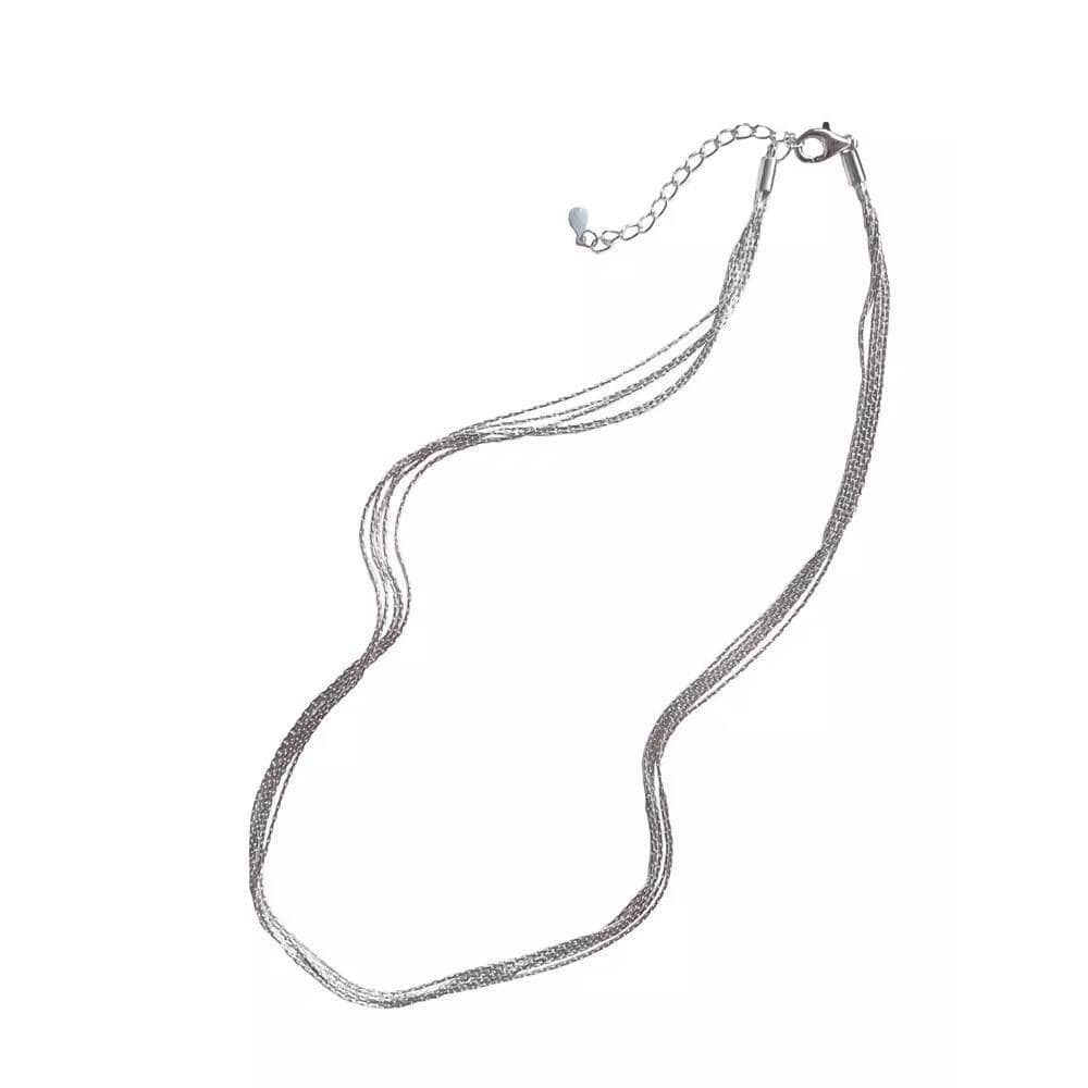 5 Layered Silver Chain Necklace, Stylish Collarbone Choker for Women - view 2