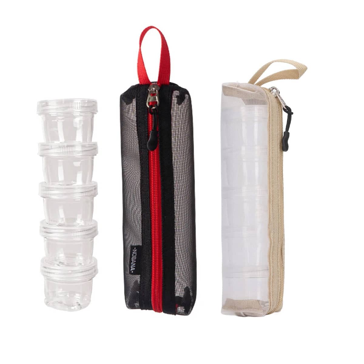 5 Pack Camping Spice Container Set with Mesh Pouch - Black - view 3