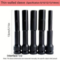 5 Piece Extended Hex Socket Set for Automotive Repair and Removal - view 4